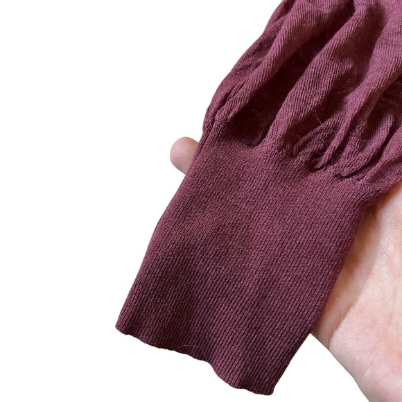 Maeve for Anthropologie | Sheer Plum Pink Button-Down Knit Blouse | Size S - Picture 5 of 15